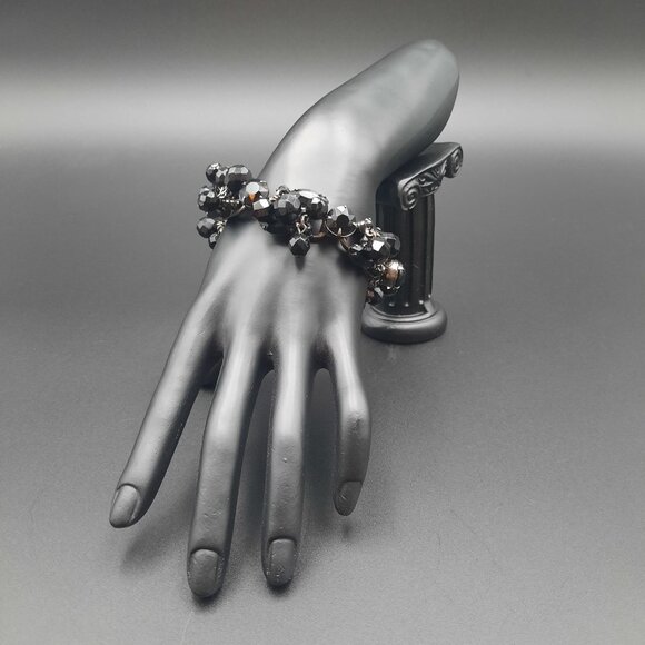 Vintage Julianna‎ D&E Black Beaded Bracelet With Chain & Clasp - Picture 2 of 9